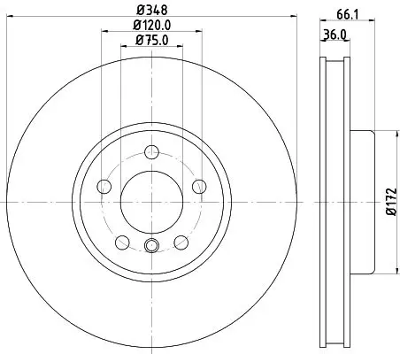 Disc brake BMW 5 F10 11/7 F01-04 front left vent. D = 348 m | Автомобили и мотоциклы