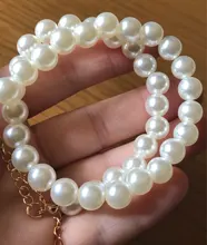 Collares de perlas simuladas con bolas pequeñas para mujer, 5 tamaños, cadena de clavícula femenina, regalos de joyería para el Día de San Valentín