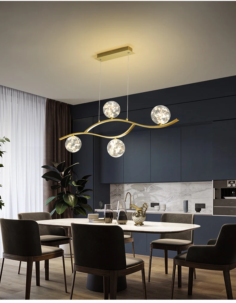 Modern Nordic Star Design LED Chandelier For Dining Room Kitchen Living Room Bedroom Ceiling Pendant Lamp Gold Glass Ball Light mini chandelier