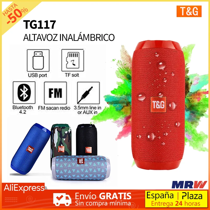 Портативная беспроводная Bluetooth-Колонка TG117 с микрофоном громкая связь