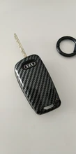 ABS Carbon fiber Silicone Car Key Cover Protector Case For Audi A3 A4 A5 C5 C6 8L 8P