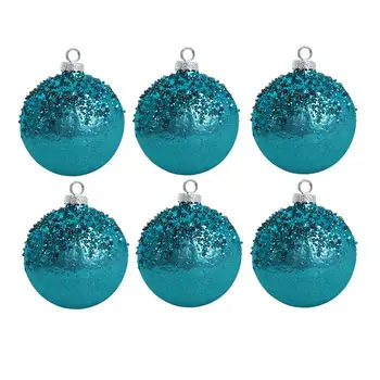 

Christmas tree decoration flat ball with a drip pattern 8 cm 6 PCs snowmen e92268