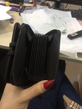 Monedero de cuero para damas, billetera con Clip para billetes, tarjetero