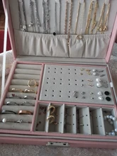 XINSOM-caja de almacenamiento de joyería de alta capacidad, para collar, pendientes, anillos, pulseras, embalaje, regalo para mujer