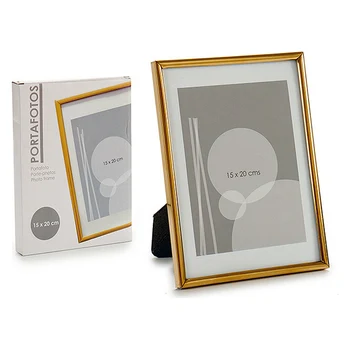 

Photo frame Gift Decor Aluminium Gold (15 x 20 cm)