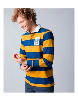 

Polo brand Goose stripe navy yellow for men long sleeve red color
