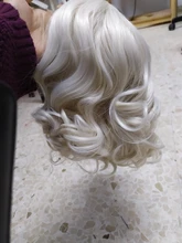 Wigs Blonde Anogol Synthetic-Hair Body-Wave Lace-Front Short Free-Part Drag-Queen Bob