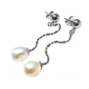 

Sterling silver earrings 925m pearls half ball cultured [AB5479]
