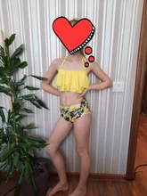 Conjunto de Bikini para niñas, bañador Falbala de dos piezas, traje de baño de verano con cuello Halter, 2021