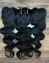 FABC-pelo brasileño ondulado con cierre Frontal de malla, cabello humano Remy, color Natural, 10-22 pulgadas, 13x4