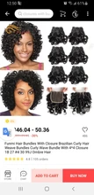 Hair-Bundles Closure Curly Funmi Ombre Brazilian with 1b-27--4 30-99j 4--4