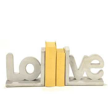 

Bookends cement gray LOVE 36X8X16
