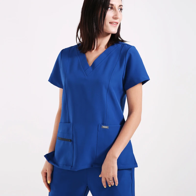 

Infinity Scrub Set Scrubs Uniform Nursing Uniforms Workwear Women Man Polyester Spandex V Neck Working Outfit Suit 18SS060