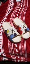 Los hombres de verano de diapositivas fresco transpirable sandalias de playa Flip Flops Boca de pescado para los hombres y las mujeres. Zapatillas ligero Graffiti de gran tamaño 34-46