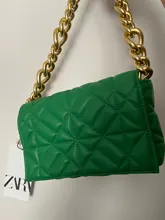 Bolso de hombro con cadena para mujer, bolsa de mano de cuero sintético verde suave, estilo Retro e informal, de alta calidad