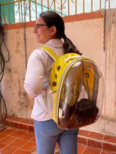Bolsa de transporte portátil para perros y gatos, cápsula espacial transpirable, bolsa de viaje para astronauta, mochila transparente para mascotas pequeñas para exteriores