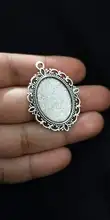 Glass Cabochons Bezels Cameo Pendants Blank-Tray Base-Setting Jewelry-Making 18x25mm