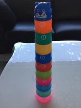 Juguetes de taza de apilamiento para bebé, regalos educativos de inteligencia, figuras de colores, torre plegable, regalo de cumpleaños y Navidad, juguete acuático de baño divertido