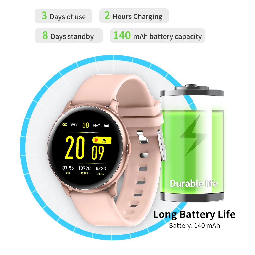 RUNDOING KW19 женские Ссмарт часы водонепроницаемые кровяные кислородные пульсометр мужские спортивные Смарт-часы для IOS и Android