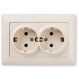 

PnpnElectrıc Gns Visage Ambiance Double Grounded Socket Cream 16A 220V AC Double Socket with Side Earth