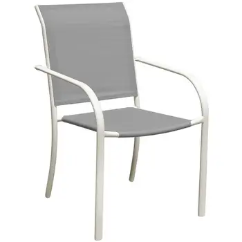 

Chair with upholstered seat in Textilene color mole