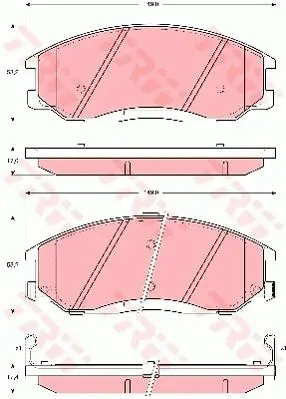 Колодки дисковые п.\ Hyundai XG 25/30/300 2.5i/3.0i V6 99 TRW GD