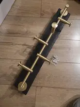 Coat-Rack Handbags Wall-Mount Brass Solid with 3/4/5/6-hooks for Hats Scarves Free-Adjustment