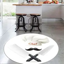 Else черный, белый, поварские ножи, 3d Рисунок, принт, противоскользящие задние круглые кухонные ковры, ковры для гостиной