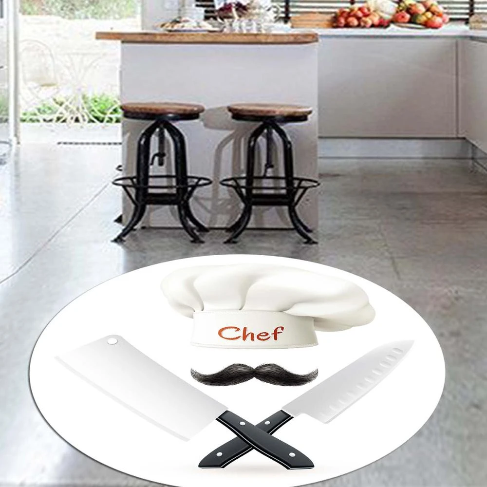 Else Black White Chef Knives 3d Pattern Print Anti Slip Back Round Kitchen Carpets Area Rug For Living Rooms Carpet Aliexpress