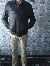 Chaqueta de cuero de vaca para hombre, abrigo de piel de vaca, grueso, de calidad, Estilo vintage, regalo, envío gratis