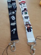 Llavero con dibujos mágicos de escuela de Magia y Hechicería, accesorio de película, insignia de teléfono móvil, llavero con correa para llave, J1576