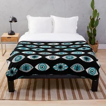 

Evil Eyes eye eyes print eye pattern evil ey Throw Blanket Soft Sherpa Blanket Bed Sheet Single Knee Blanket Office Nap Blanket