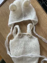 Sombrero de oso de peluche mohair hecho a mano + Pantalones cortos, accesorios de fotografía recién nacido