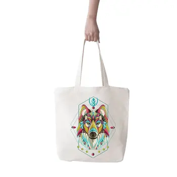 

Angemiel Bag Big Wolf Pattern Shopping Beach Tote Bag