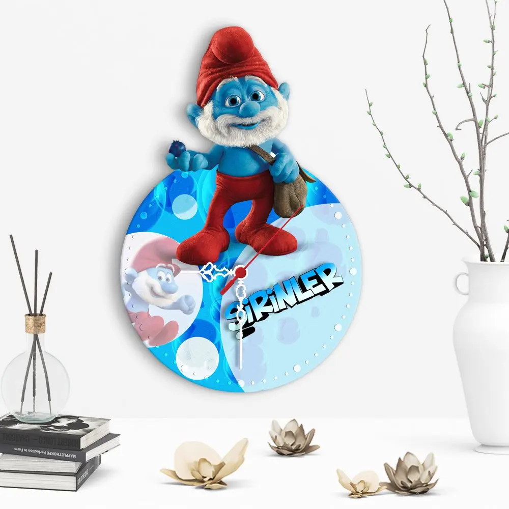 

The Smurfs Design Decorative Wooden Wall Clock-1