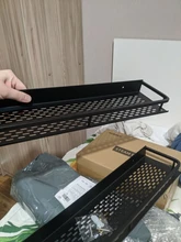 Shampoo Shelf Organizer-Rack Cosmetic-Shelves Kitchen-Nets Black Aluminum Wall-Mounted