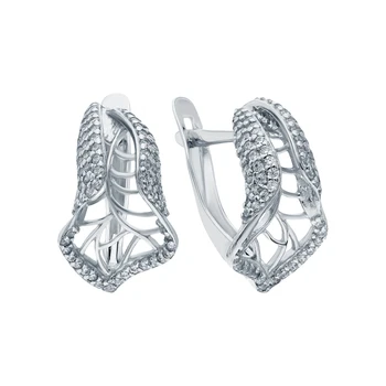 

Silver earrings with cubic zirconia sunlight sample 925 test