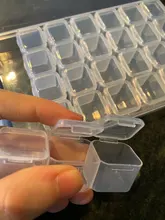 Mordoa-caja de almacenamiento de cuentas de plástico transparente con 28 ranuras, caja organizadora para herramientas de manicura de decoración de uñas, expositor de joyería