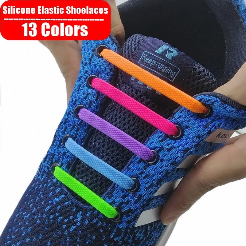 Elastic Shoelaces Silicone Kids 13-Colors Women Lacing No-Tie Special for Adult Sneakers