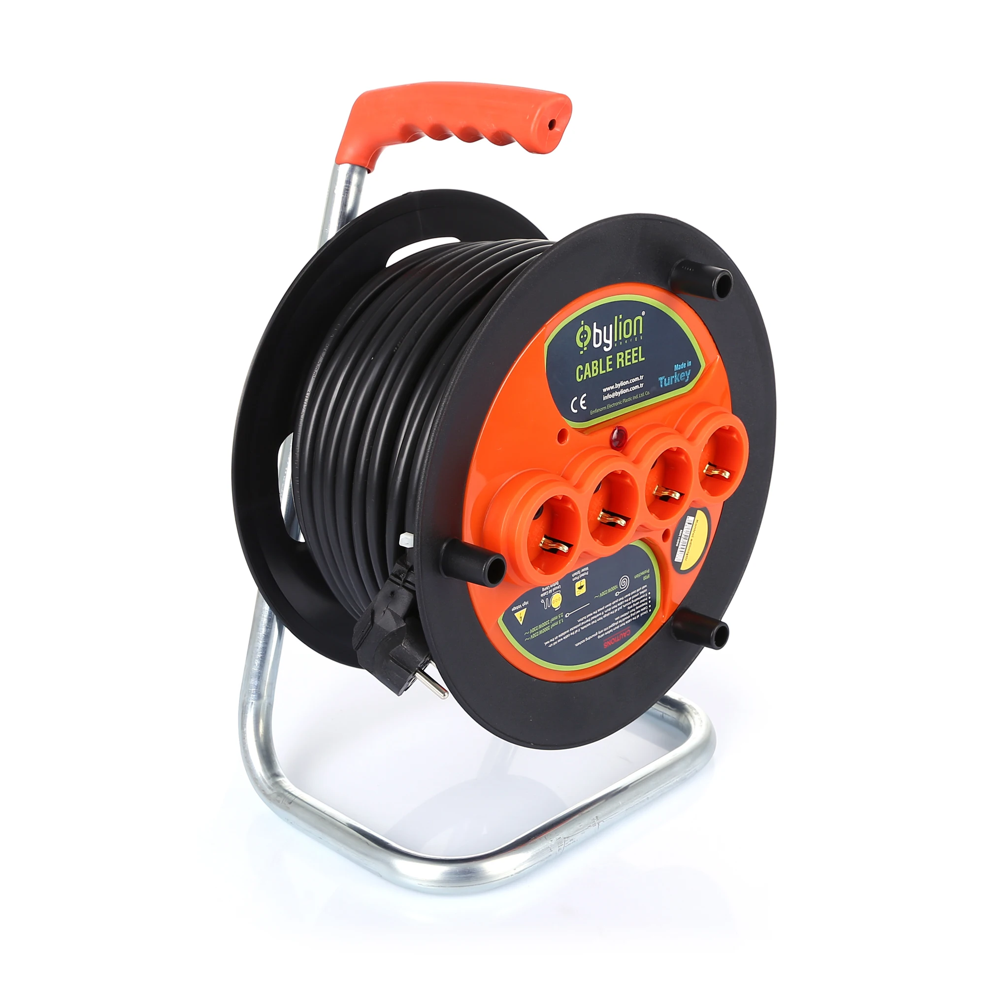 

40M 2.5mm, 4x16A sockets Germany Cable Reel, Schuko extension cord reel