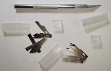 ESPLB-cuchillas para manualidades de Metal antideslizantes, cortador de bisturí, grabado, manualidades, escultura, cuchillo de reparación de PCB, 18 unidades