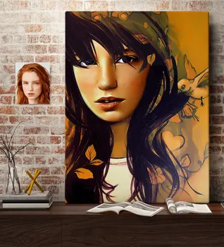 

Personalized Women 'S Artistic Portrait Design Canvas Table 50x70cm-2