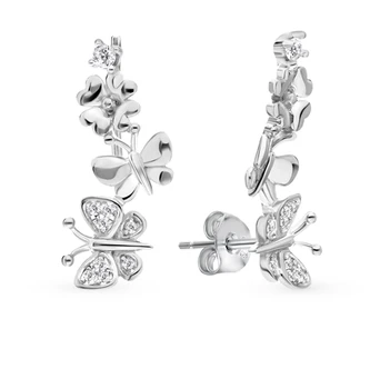

Silver earrings with cubic zirconia sunlight sample 925
