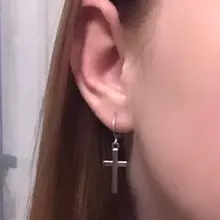 Studs Earrings Jewelry G-Dragon Nique Dangle-Ear Stainless-Steel Cross-Drop Women Hoop