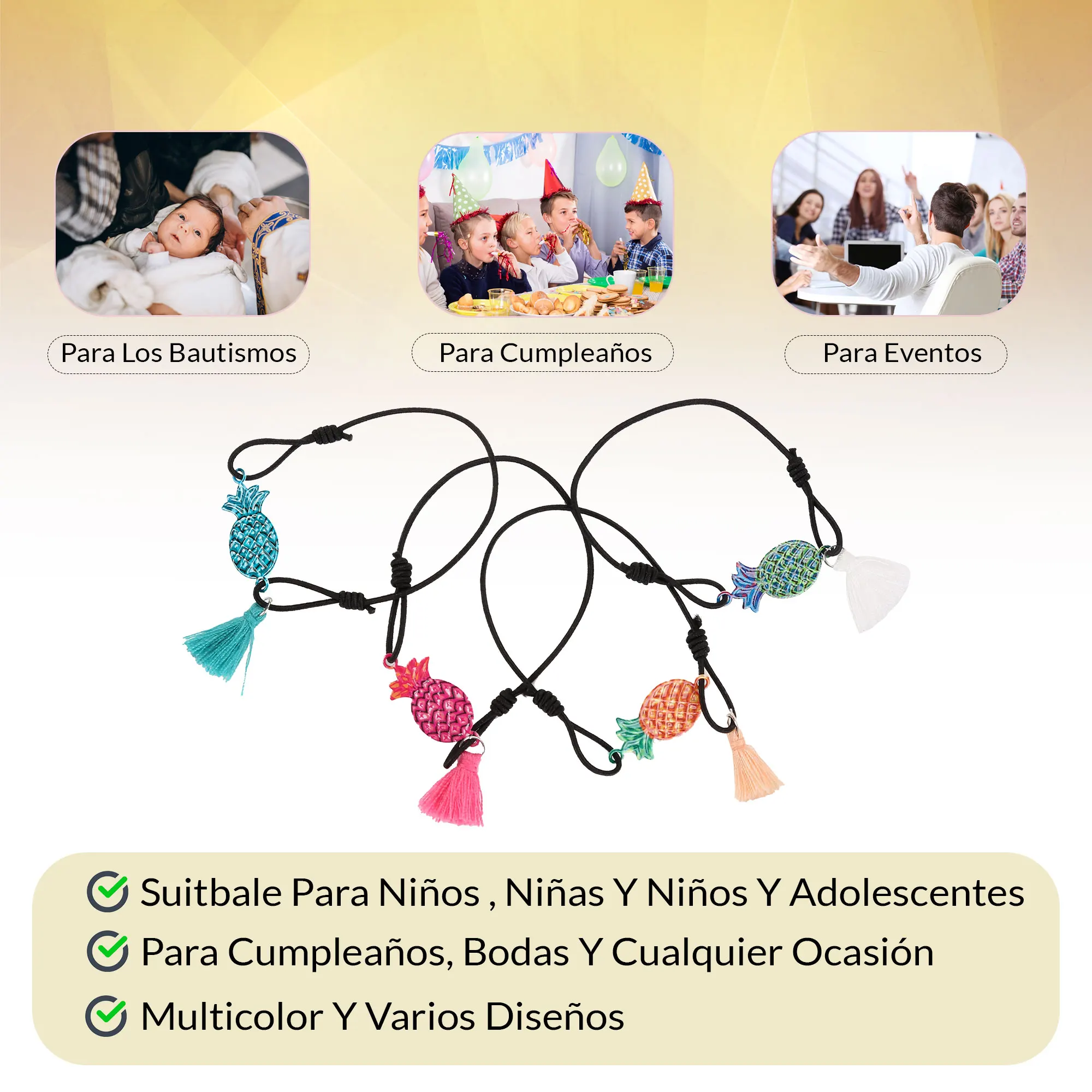 Pulsera Piña "Alisha" (Precio Unito)-Dettagli, Regali E Regali Per Bodas, Baratos Originales Invitados