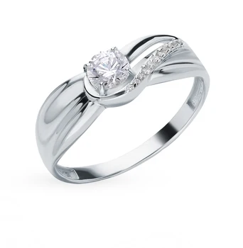 

Silver ring with cubic zirconia sunlight sample 925