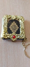 Llaveros con colgante islámico musulmán para mujer, Mini llaveros para libro del Corán, Ark, corán, papel Real, puede leer joyería religiosa pequeña, 1 ud.