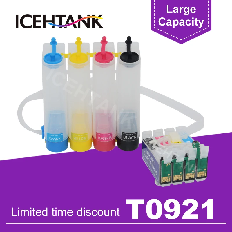 ICEHTANK T0921 4 непрерывный чернильный бак для принтера Epson Stylus C91 CX4300 T27|Система