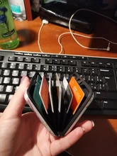 Caja de tarjetas de visita antirrobo RFID con impresión en Color a la moda para mujer, tarjetero con bolsillo para tarjetas de crédito, tarjetero de aluminio resistente al agua