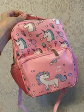 Mochila escolar para niñas, morral infantil de color rosa con estampado morado, bonito bolso escolar para guardería, impermeable, envío directo